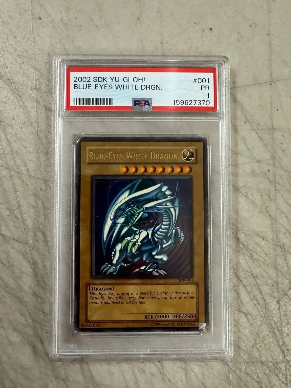 2002 Yu-Gi-Oh Starter Deck Kaiba Blue-Eyes White Dragon SDK-001 PSA 1 PR